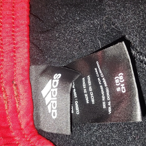 Sz 8 Adidas Kids Black Pants with Red Stripes - Picture 2 of 2